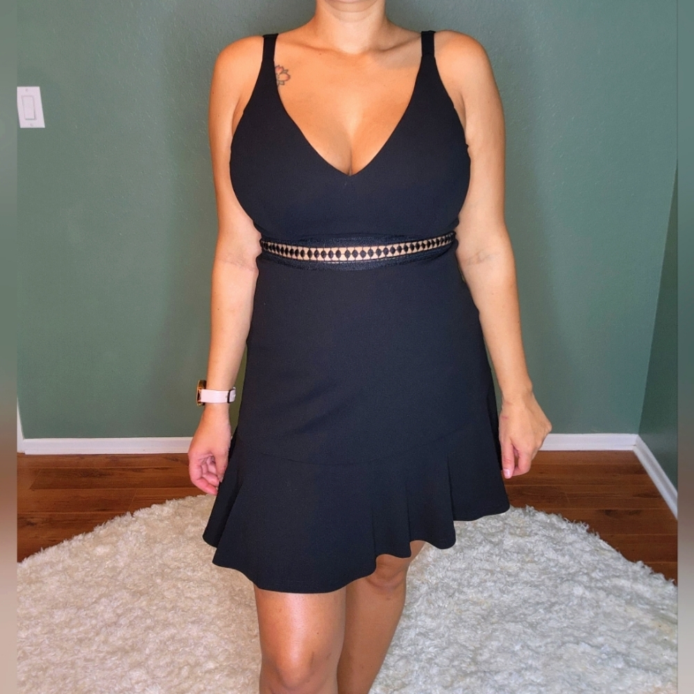 Lover of Mine Black Crochet Lace Mini Dress